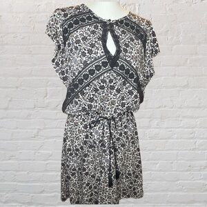 American Eagle Outfitters Black and White Flutter Sleeve Sundress